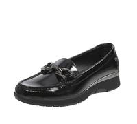 inblu Donna Lucidi con Fibbia, Mocassino con Inserto Elastico, Nero, 40 EU