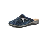 inblu Panfotole Donna OD13 Animalier con Fiore con Strass, 40, Blu