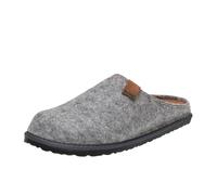 inblu Pantofole Uomo Ecofriends con Plantare in Vera Pelle Imbottito Estraibile, Argento, Nero, 44 EU