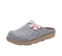 inblu Pantofole Donna Ecofriends con Applicazione a Fiore, Materiale Riciclato, Tacco 3,5 cm, Argento, 36 EU