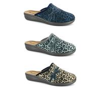 inblu Pantofole Ciabatte Invernali Leopardate con Fiocchetto, Donna