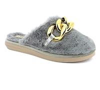 Inblu Pantofole Cozy in pelliccetta con Catena, Donna, Grigio, 37 EU