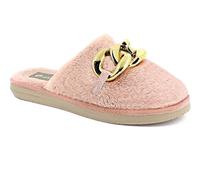 Inblu Pantofole Cozy in pelliccetta con Catena, Donna, Rosa, 38 EU