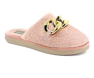 Inblu Pantofole Cozy in pelliccetta con Catena, Donna, Rosa, 40 EU
