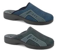 Inblu Pantofole da Uomo chiuse invernali Comode Antracite - Blu, art. PO-77