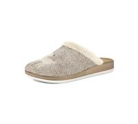 inblu Pantofole Donna con Bordo in Ecopellccia con Renna Tartan e Plantare in Pelle, Naturale, 35 EU