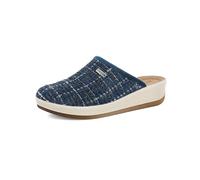 inblu Pantofole Donna con Cuoricini Ricamati, Suola Leggera e Resistente, Plantare Imbottito in Tessuto, Blu, 36 EU