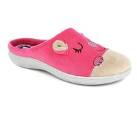 Inblu | Pantofole Donna Con Orsetto Addormentato, Soffice Sottopiede In Tessuto Imbottito, Comode Calde e Flessibili, Colore Fucsia, 35