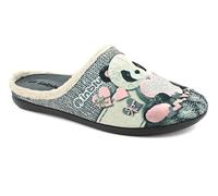 Inblu | Pantofole Donna Con Panda e Brillantini, Leggere e Flessibili Con Soffice Plantare Estraibile, Colore Grigio, 36