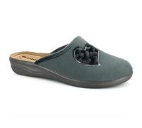 inblu | Pantofole Donna Con Sottopiede In Vera Pelle Imbottita, Ciabatte Calde Con Cuore Soffice, Colore Grigio, 40
