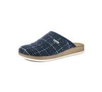 inblu Pantofole Donna con Suola Bicolore Effetto Cucito e Plantare Imbottito in Vera Pelle, Blu, 41 EU