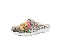 inblu Pantofole Donna Fantasia Tartan e Animalier con Animaletto e Fiocco, Ciabatte Invernali con Soffice Plantare, Sabbia, 37 EU