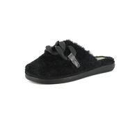 inblu Pantofole Donna Fluffy con Catena, Ciabatte Invernali con Suola Flessibile, Nero, 36 EU