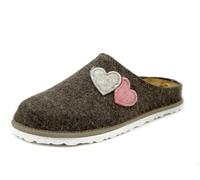 inblu Pantofole ecofriends con Applicazione a Cuore, Donna, Tortora, 39 EU