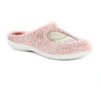 inblu PANTOFOLE FLUFFY CON CUORE COLORATO PATCHWORK - EC98 Rosa