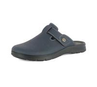 inblu Pantofole Uomo Chiusura a Strappo con Tomaia in Ecopelle e Sottopiede Imbottito in Vera Pelle, Blu, 42 EU