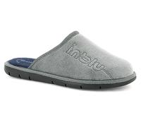 inblu | Pantofole Uomo Con Logo Ricamato, Pantofole Uomo Invernali In Tessuto Imbottito, Colore Antracite, 40