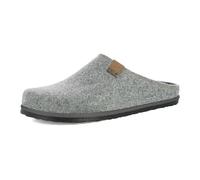 inblu Pantofole Uomo Ecofriends con Plantare in Vera Pelle Imbottito Estraibile, Argento, Nero, 46 EU
