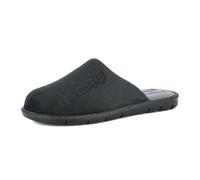 inblu Pantofole Uomo Logo Cucito, Suola Resistente e Flessibile, Tessuto Morbido, Nero, 44 EU