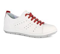 Inblu Pantoscarpe Donna, Sneakers con Lacci, Plantare Morbido e Estraibile, Scarpe da Ginnastica, Bianco-Rosso, 36 EU Stretta