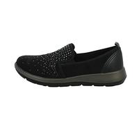 Inblu | Pantoscarpe Mocassini Slip-on Donna con Brillantini e Pratico Elastico, Plantare Estraibile Imbottito, Colore Nero, 40