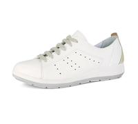 inblu PantoScarpe Sneakers Donna con Lacci Colorati, Plantare in Vera Pelle, dal 35 al 41, Scarpe da Ginnastica, Bianco-Platino, 40 EU