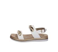 inblu Sandali con Doppia Fascia e Catena Gioiello, Donna, Bianco, 37 EU