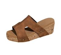 Inblu Sandali Donna 2024 Casual Gioiello Sandali Scarpe con Zeppa Ortopediche Alla Schiava Ciabatta Eleganti,Plantare Imbottito, Infradito Comode Estive Pantofole