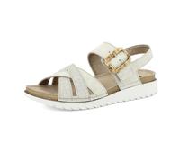 inblu Sandali Donna a Fasce Incrociate con Fibbia, Plantare in Vera Pelle Imbottito, Bassi, Ghiaccio, 37 EU