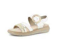 inblu Sandali Donna a Fascia con Fibbia Tonda Dorata e Cinturino, Plantare in Tessuto Imbottito, Bianco, 39 EU