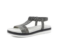 inblu Sandali Donna a Treccia con Luminosi Strass, Elastico alla Caviglia, Plantare Imbottito, dal 35 al 41, Canna Fucile, 37 EU