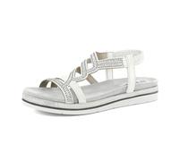 inblu Sandali Donna a Zig Zag con Luminosi Strass, Elastico alla Caviglia, Plantare Imbottito, dal 35 al 41, Bianco, 37 EU