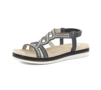 inblu Sandali Donna a Zig Zag con Luminosi Strass, Elastico alla Caviglia, Plantare Imbottito, dal 35 al 41, Nero, 37 EU