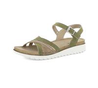 inblu Sandali Donna Bicolore con Cinturino Regolabile e Brillantini, Plantare in Pelle Imbottito, Bassi, Tundra, 36 EU