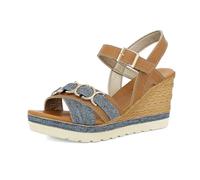 inblu Sandali Donna Catena e Cinturino Regolabile con Fibbia, Zeppa 8,5cm, Marrone, 38 EU