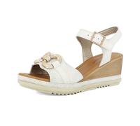 inblu Sandali Donna Cinturino Regolabile e Fascia con Accessorio, Plantare in Ecopelle Imbottito, Zeppa 6,5cm, Bianco, 40 EU