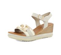 inblu Sandali Donna Cinturino Regolabile e Fascia con Catena, Plantare in Ecopelle Imbottito, Zeppa 6,5cm, Ghiaccio, 39 EU
