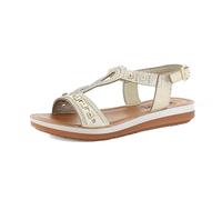 inblu Sandali Donna con Cinturino a Chiusura Regolabile e Cascata di Brillantini, Ciabatte, Platino, 41 EU