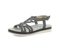 inblu Sandali Donna con Cinturino Regolabile e Brillantini, Morbido Plantare in Tessuto Imbottito, Nero, 37 EU