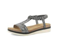 inblu Sandali Donna con Elastico e Fascia Intrecciata con Strass, Plantare in Pelle Imbottito, Nero, 36 EU