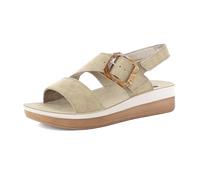 inblu Sandali Donna con Fibbia e Chiusura Regolabile a Strappo, Plantare in Vera Pelle e Suola Bicolore, dal 35 al 41, Sabbia, 36 EU