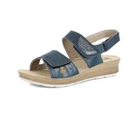 inblu Sandali Donna con Tripla Chiusura a Strappo Regolabile e Strass, Plantare in Vera Pelle, Ciabatta, Turchese, 39 EU