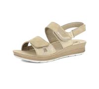 inblu Sandali Donna con Tripla Chiusura a Strappo Regolabile e Strass, Plantare in Vera Pelle, Ciabatta, Sabbia, 38 EU