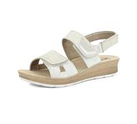 inblu Sandali Donna con Tripla Chiusura a Strappo Regolabile e Strass, Plantare in Vera Pelle, Ciabatta, Ghiaccio, 39 EU