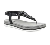Inblu Sandali infradito con pietre, donna, nero, 36