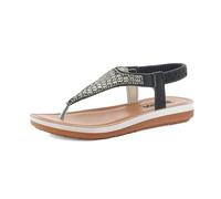 inblu Sandali Infradito Donna con Brillatini, Cinturino Elastico, Plantare Imbottito in Ecopelle, Ciabatte, Nero, 38 EU