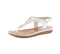 inblu Sandali Infradito Donna con Cinturino a Chiusura Regolabile e Brillantini, Plantare Imbottito in Ecopelle, Bianco, 39 EU