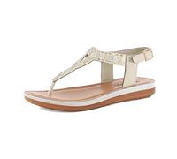 inblu Sandali Infradito Donna con Cinturino a Chiusura Regolabile e Brillantini, Plantare Imbottito in Ecopelle, Platino, 39 EU