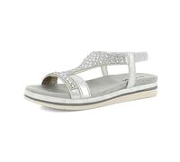 inblu Sandali Infradito Donna con Elastico e Strass, Morbido Plantare in Tessuto Imbottito, Argento, 37 EU