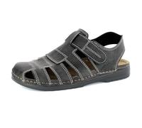 inblu Sandali Uomo da Trekking con Plantare in Pelle Imbottito e Chiusura Regolabile a Strappo, 40/47, Nero, 41 EU